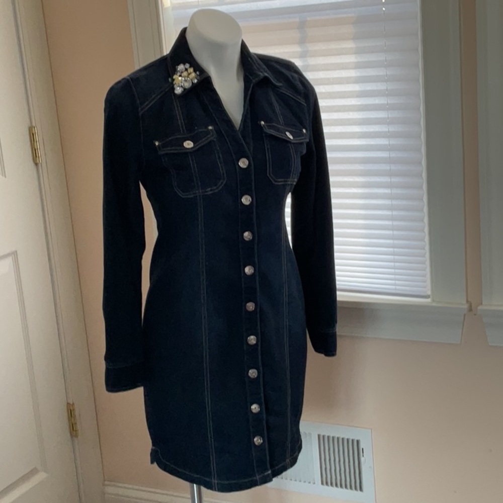 Inc international concepts indigo denim shirt dress